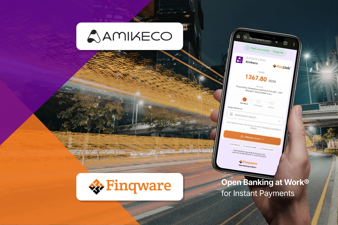 Amikeco Integrates FinqLink, the Modern A2A Payment Method, for Instant Fleet Card Top-Ups
